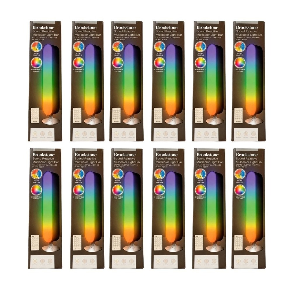 Brookstone Sound Reactive RGB Multicolor LED Light Bar Lot of 12 Wholesale